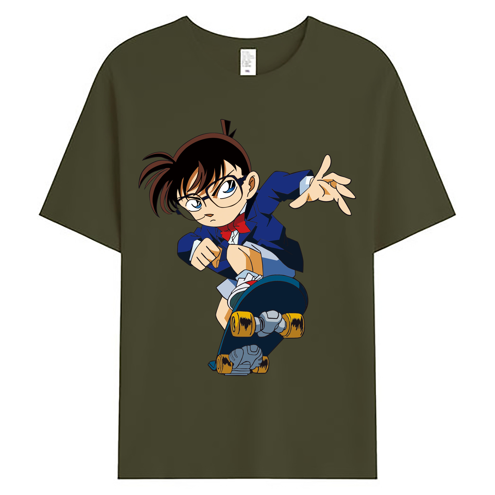 （画像用） 名探偵コナン 江戸川 コナン Detective Conan Conan Edogawa 綿100％ メンズ半袖Tシャツ｜肌触りやわらか＆通気性